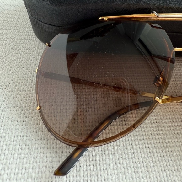 Dolce & Gabbana Brown Aviator Sunglasses DG 2075 034/13 63x13 135 - Picture 2 of 8